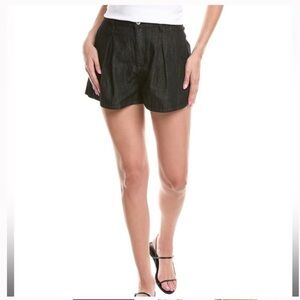 NWT WeWoreWhat Pleated Wide Leg Denim Shorts in Dark Grey, Size 28